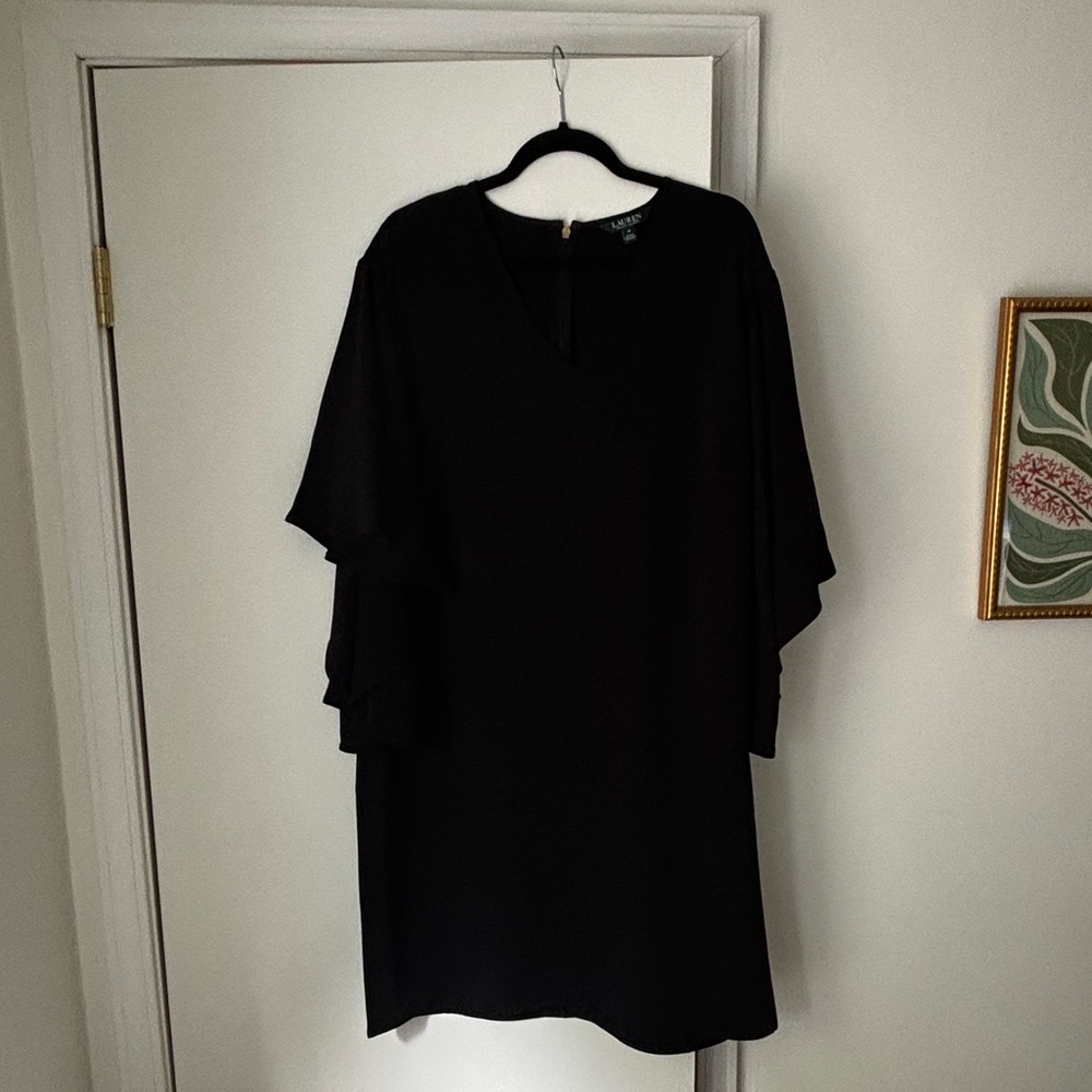 Lauren by Ralph Lauren black wing-sleeve mini